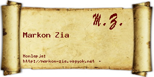 Markon Zia névjegykártya